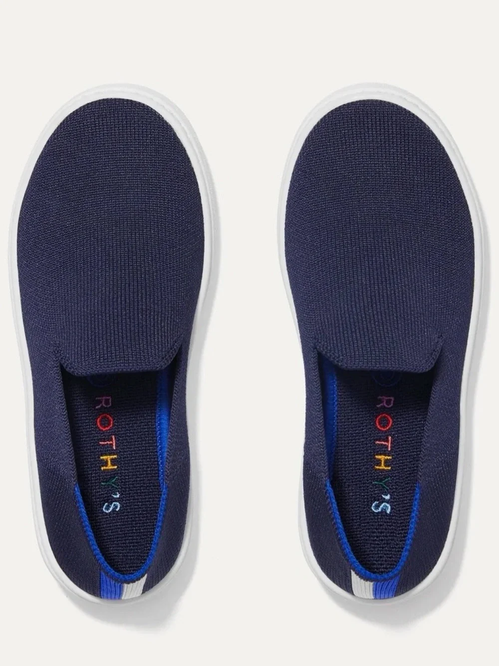 Rothy's Kid’s Slip-On Knit Sneakers — Navy with White Sole Brand New!